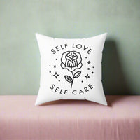 Cargar imagen en el visor de la galería, Self Love Self Care Rose Art Spun Polyester Square Pillow
