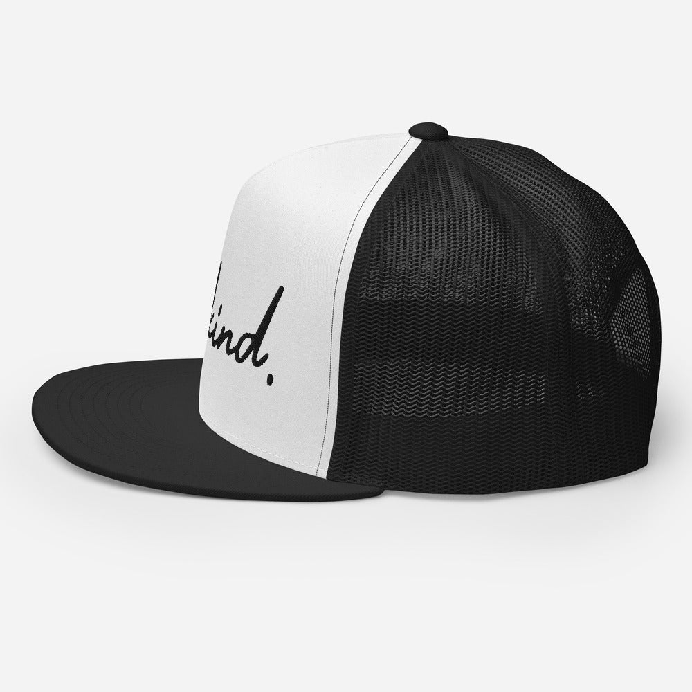 Be Kind White & Black Trucker Cap - Wholesale