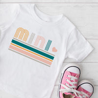 Load image into Gallery viewer, Your little one is the mini version of you, so why not dress them accordingly? This super cute, Mini Retro Toddler Tee pairs perfectly with the Momma Retro Unisex Tee so you both can look fly and stylish! Rock and roll, parent style!
