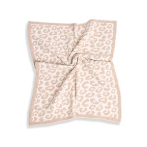 Kids Leopard Multi Print Luxury Soft Throw Blanket - Tan