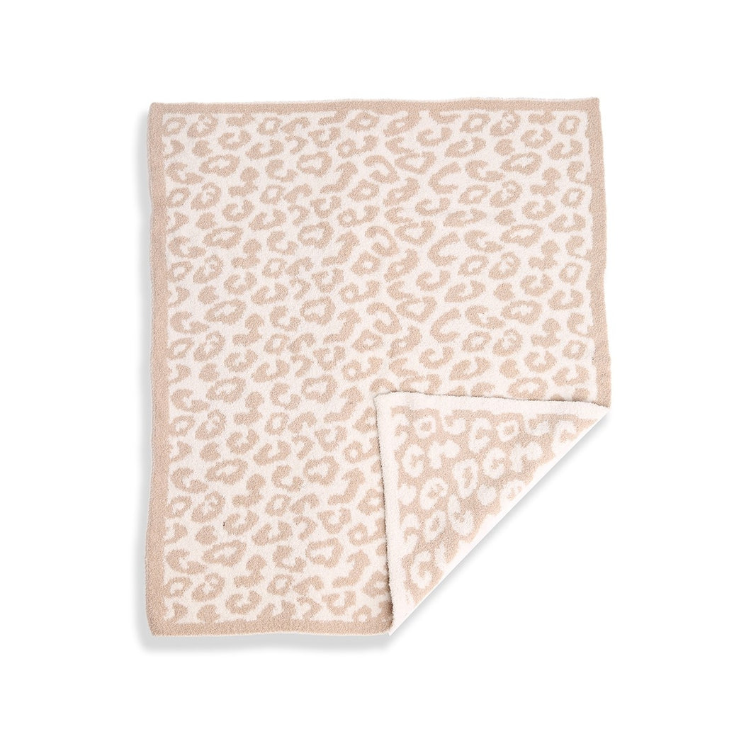 Kids Leopard Multi Print Luxury Soft Throw Blanket - Tan